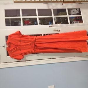 Orange midi safari dress
